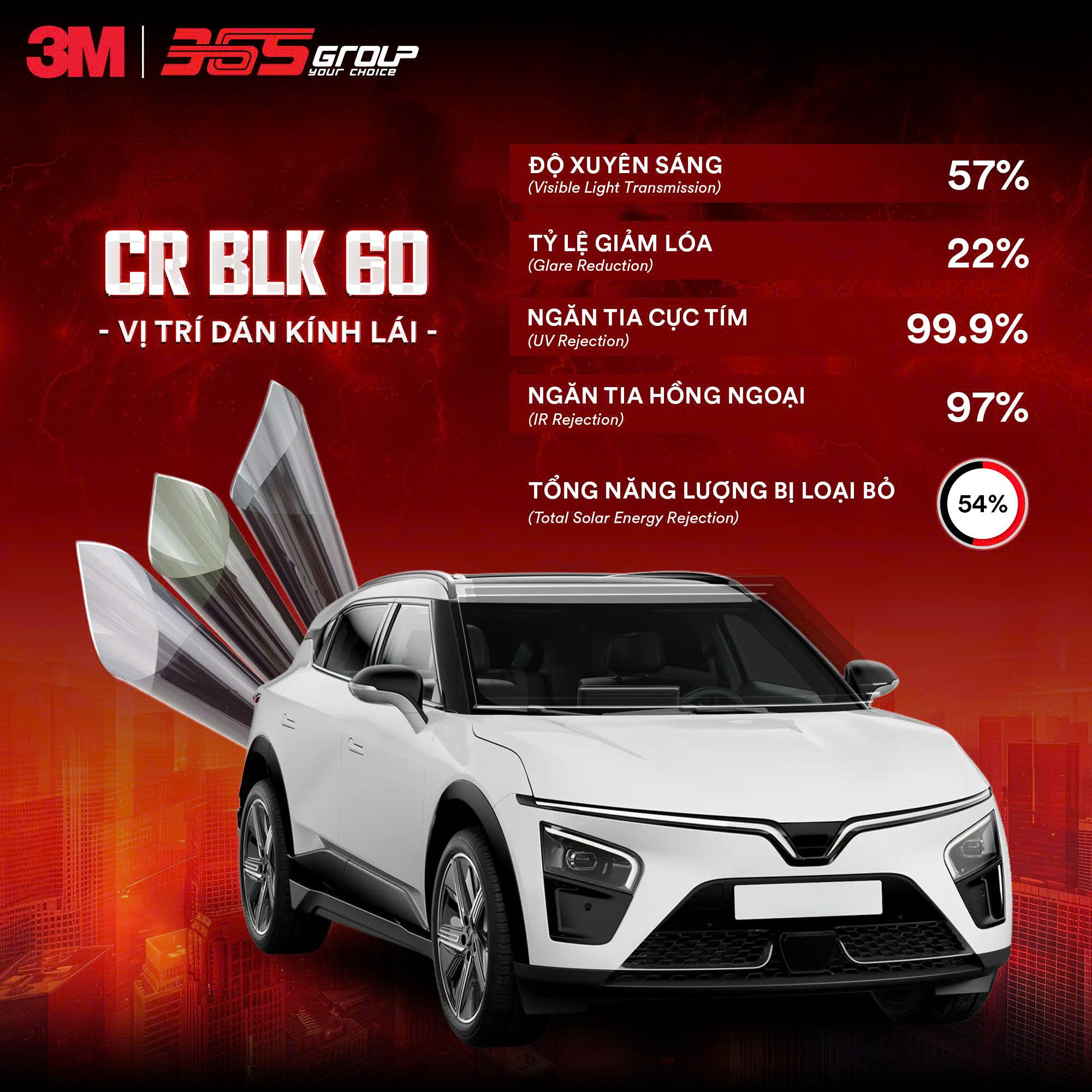 Phim cách nhiệt 3M CR BLK 60