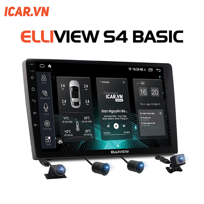 MÀN HÌNH ANDROID Ô TÔ ELLIVIEW S4 BASIC