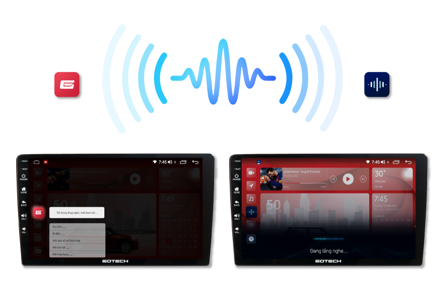 Tính năng điều khiển bằng giọng nói trên Gotech GT8 Max