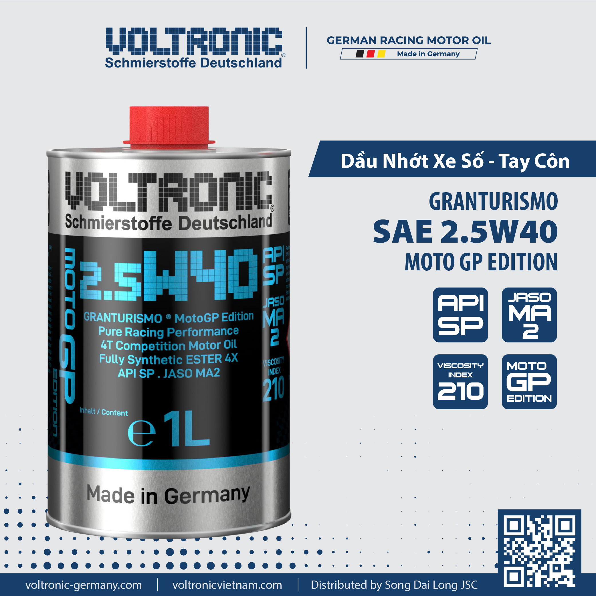 Nhớt Cao Cấp Voltronic 2.5W40 MotoGP Edition 1L