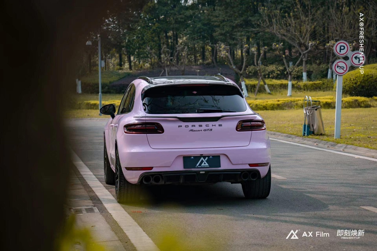 AX WRAP FILM ULTRA GLOSS BEGONIA PINK – HỒNG THU HẢI ĐƯỜNG SIÊU BÓNG PORSCHE MACAN GTS