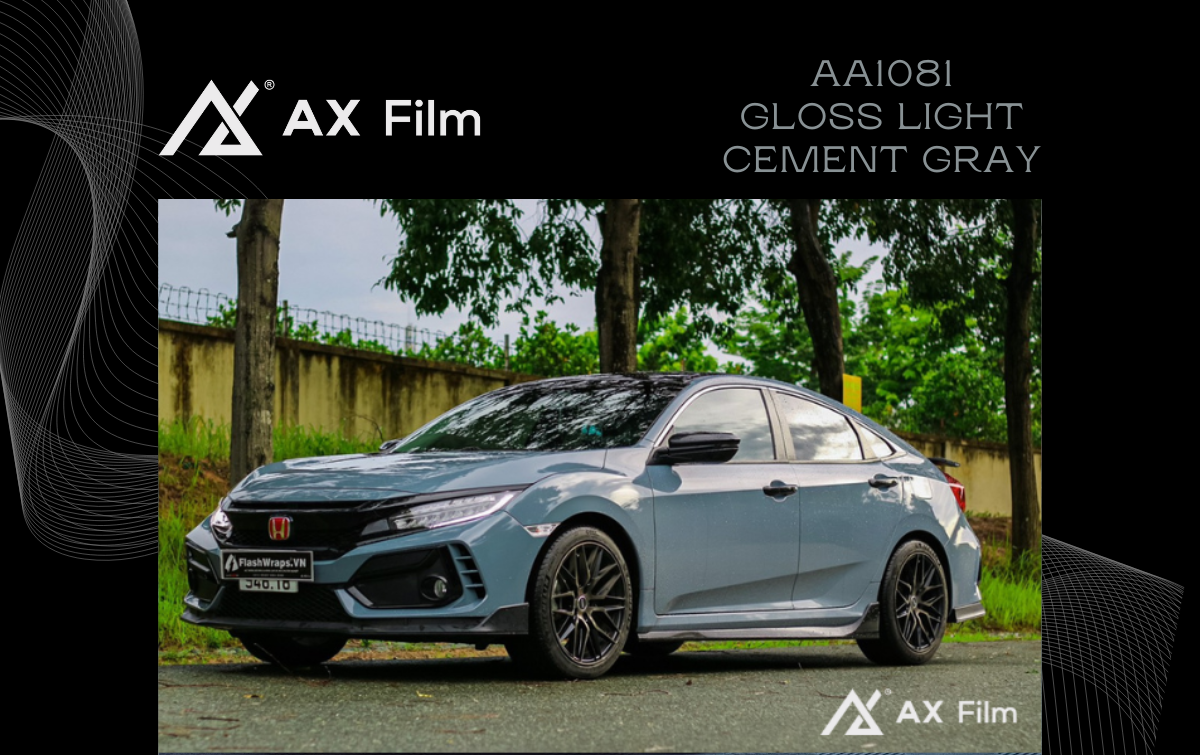 AX WRAP FILM GLOSS LIGHT CEMENT GRAY – XI MĂNG SÁNG BÓNG - HONDA CIVIC