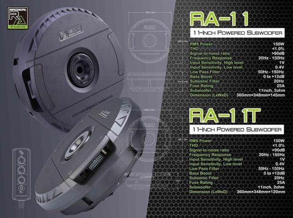 LOA SUB ĐIỆN RADICAL RA-11T(LOA SUB ĐẶT BÁNH SƠ CUA)-USA