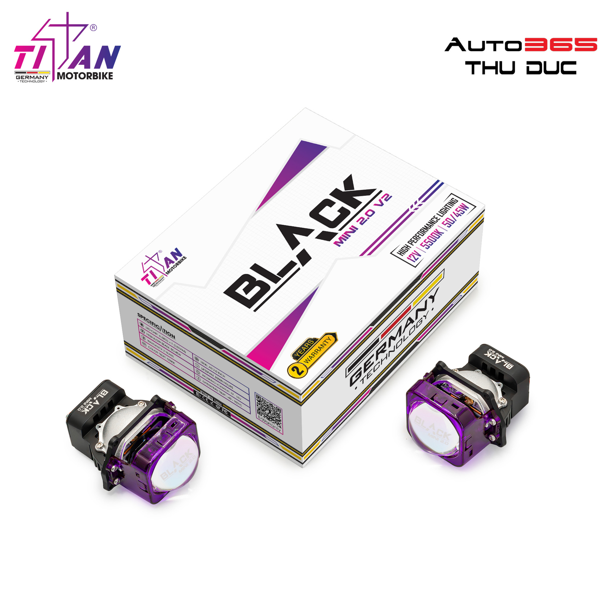 BI LED TITAN MOTO BLACK MINI 2.0 VERSION 2 SQUARE