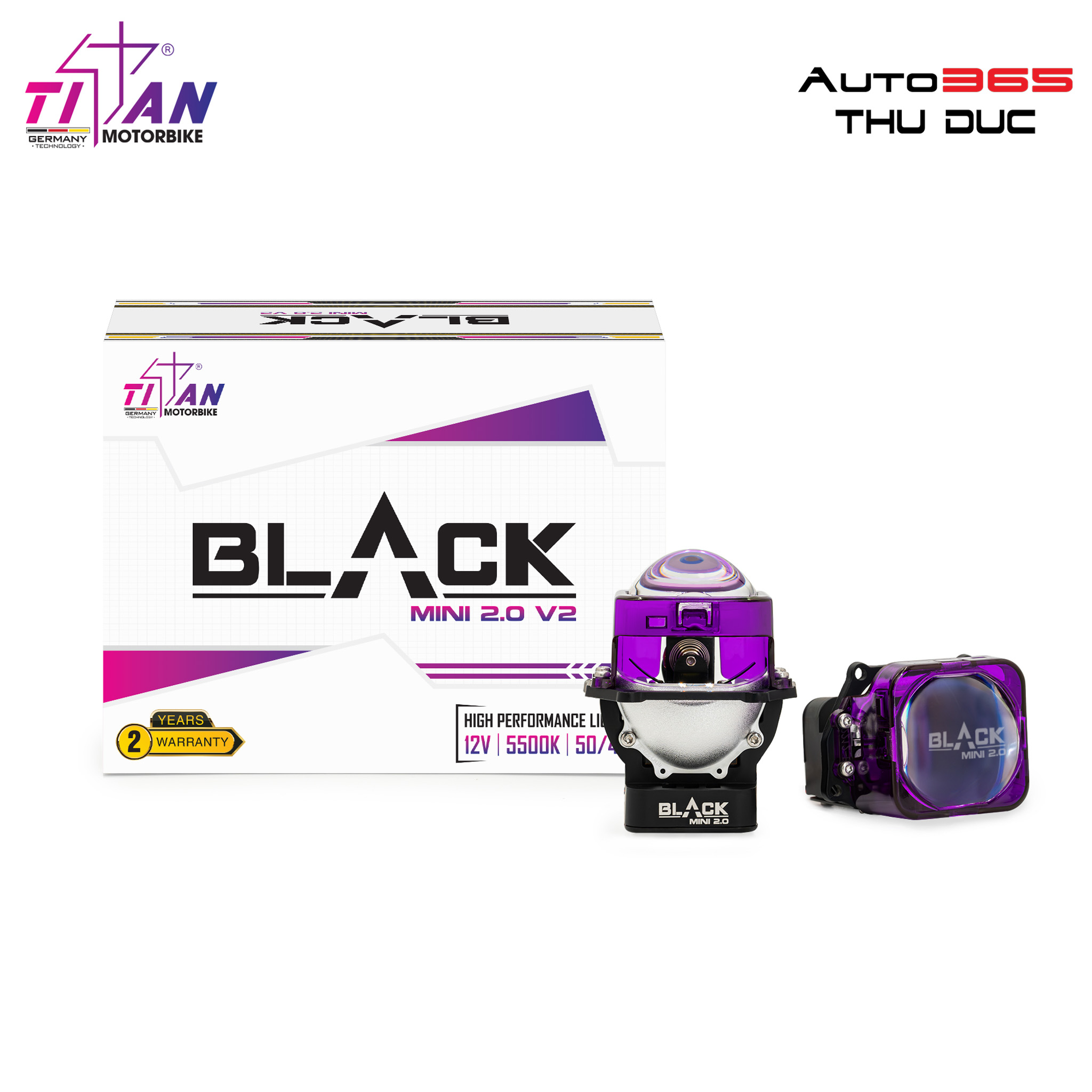 BI LED TITAN MOTO BLACK MINI 2.0 VERSION 2 SQUARE