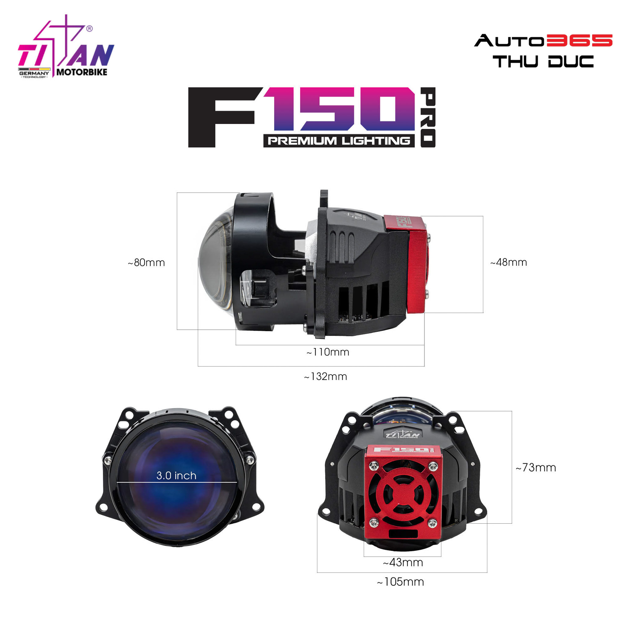 BI LED TITAN MOTO F150 PRO