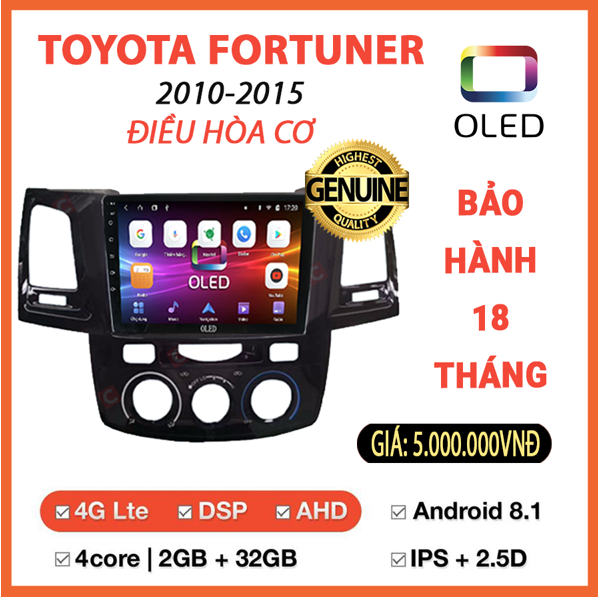 Màn hình Oled Toyota Fortuner 2010-2015 điều cơ hoà