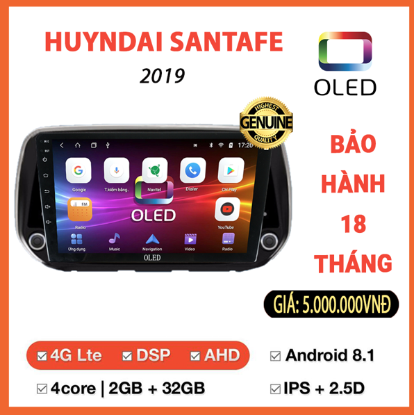 Màn hình Oled Hyundai Santafe 2019