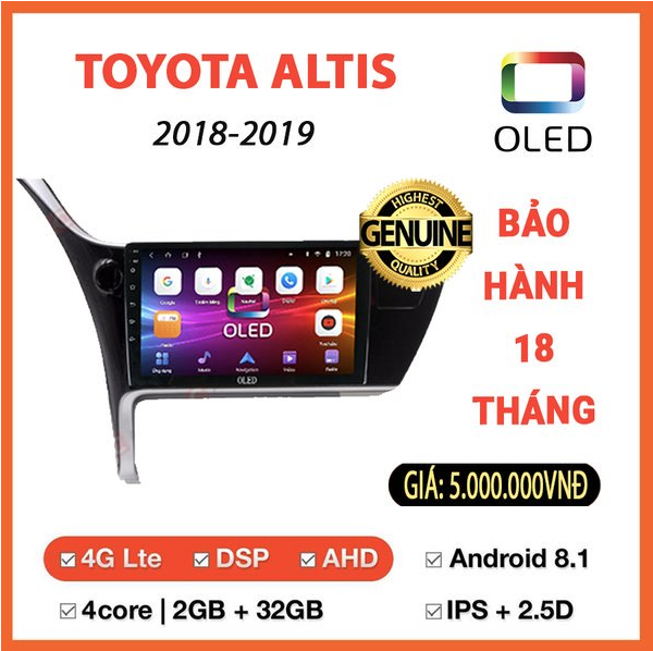 Màn hình Oled Toyota Altis 2018-2019